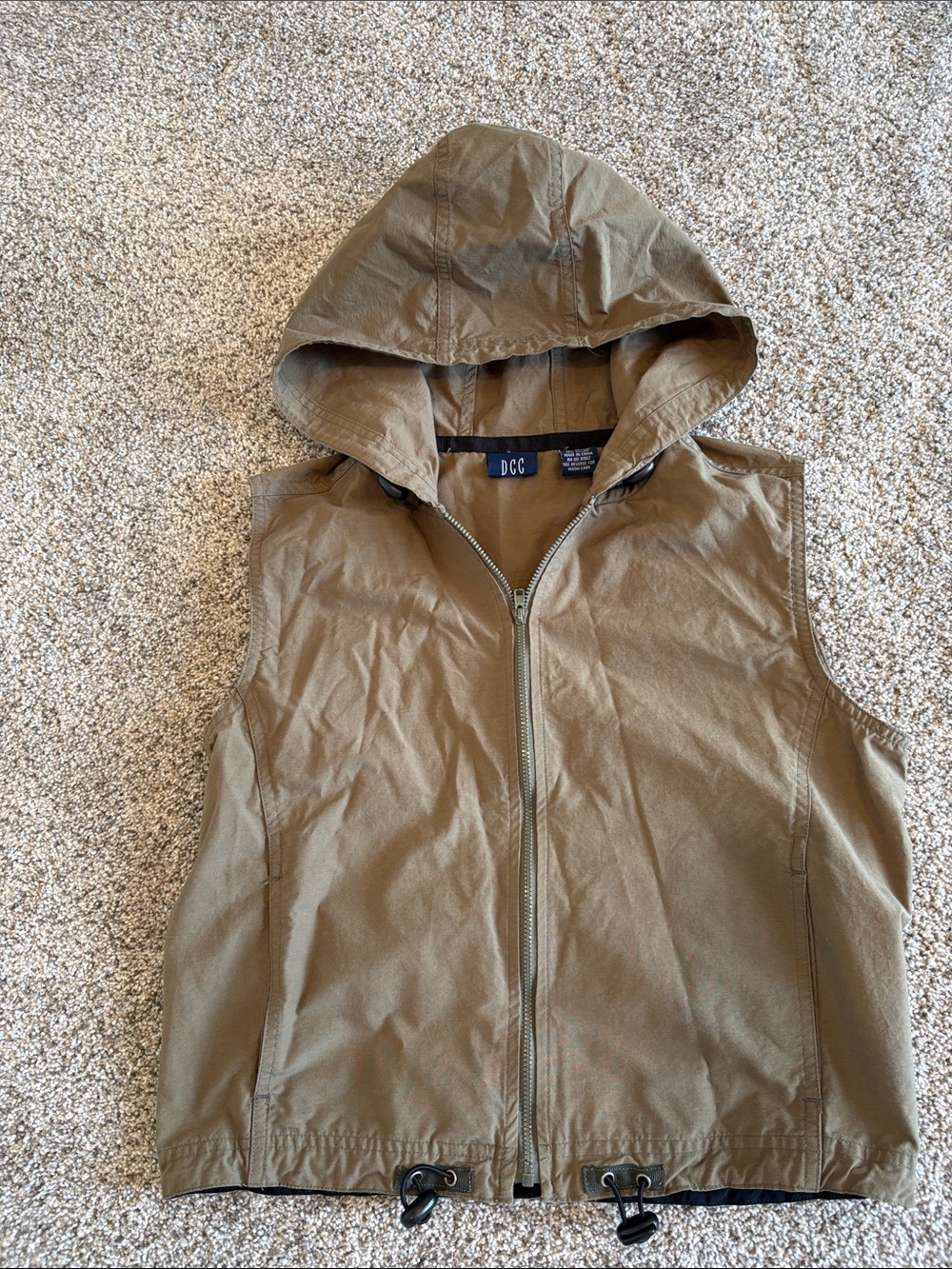 DCC Hooded Women’s Vest in Olive Green Size Medium